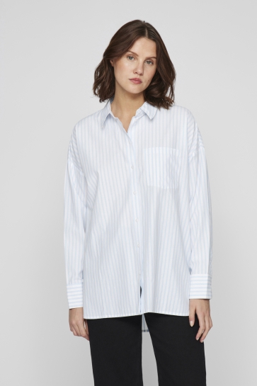 Vila Blouse VIDARMA L/S LOOSE BUTTON SHIRT - NO 14095099 KENTUCKY BLUE/CLOUD DANCER