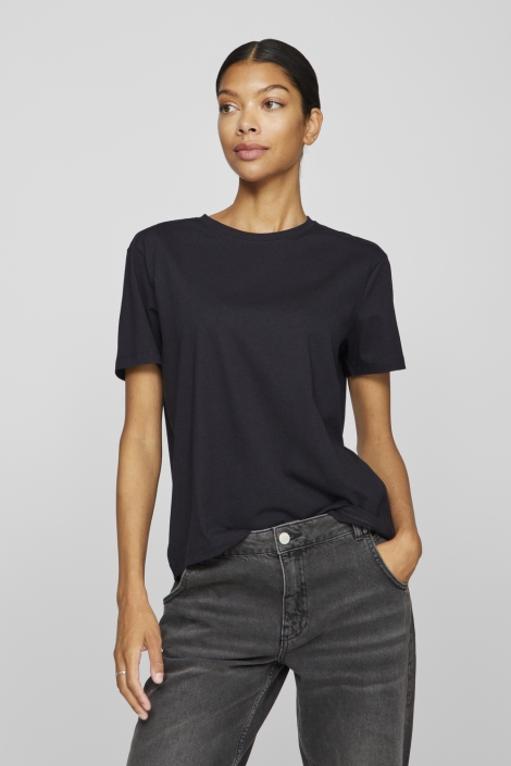 Vila zwarte dames t-shirt | Model vooraanzicht