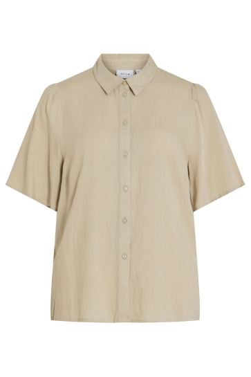 Vila Blouse VIPRICIL S/S NEW SHIRT - NOOS 14102507 FEATHER GRAY