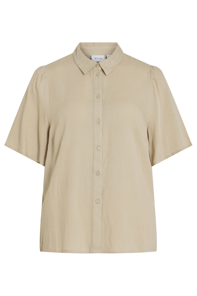 Vila beige dames blouse | Vooraanzicht