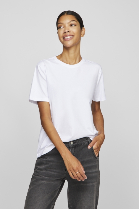 Vila witte dames t-shirt | Model vooraanzicht
