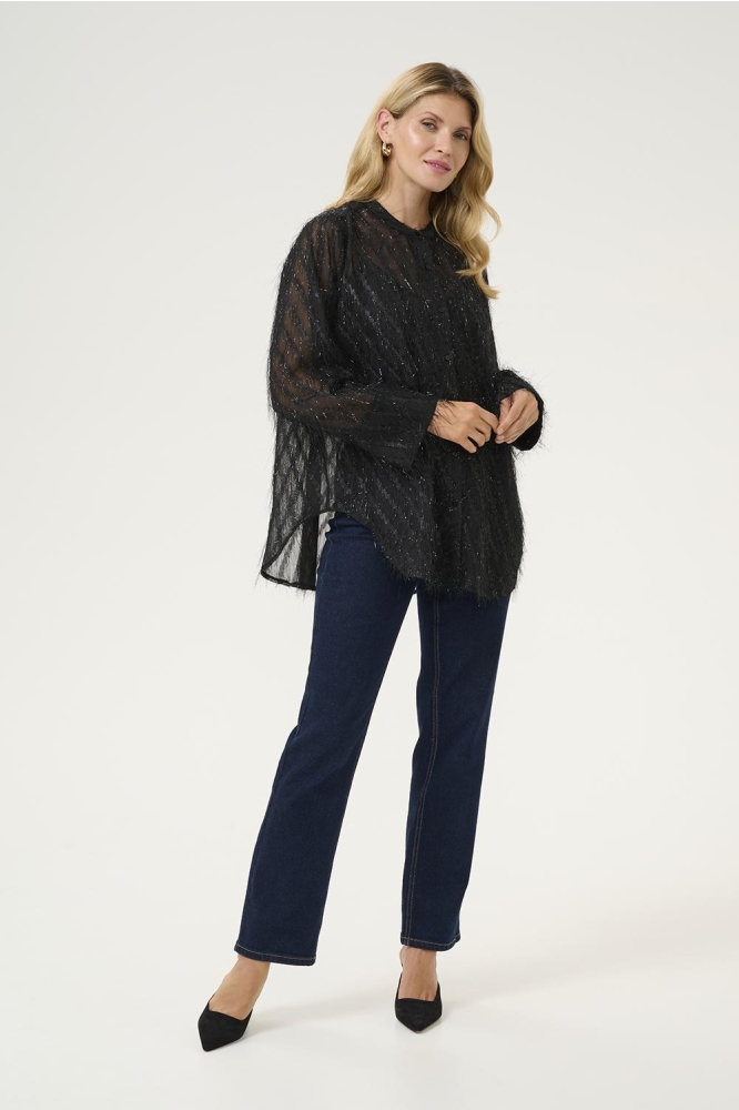 Culture zwarte dames blouse | Model