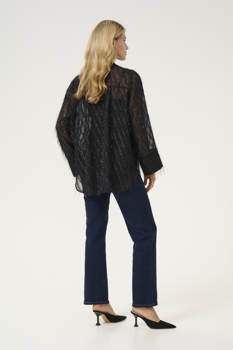 Culture zwarte dames blouse | Model
