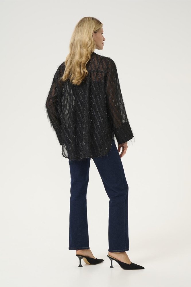 Culture zwarte dames blouse | Model