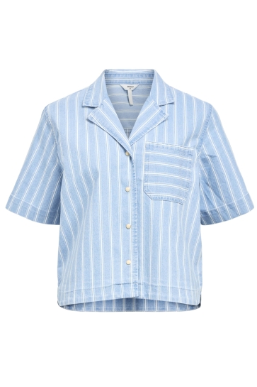 Object Blouse OBJELSIE DENIM RE S/S SHIRT 139 23046794 LIGHT BLUE DENIM