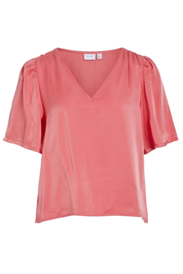 Vila Blouse VISANIA V-NECK 2/4 TOP/DC/R 14105626 BRAZZILIAN SAND/LIO