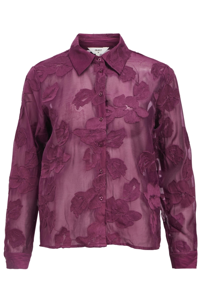 Object paarse dames blouse | Vooraanzicht
