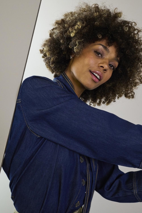 Culture blauwe dames blouse | Unique Selling Point