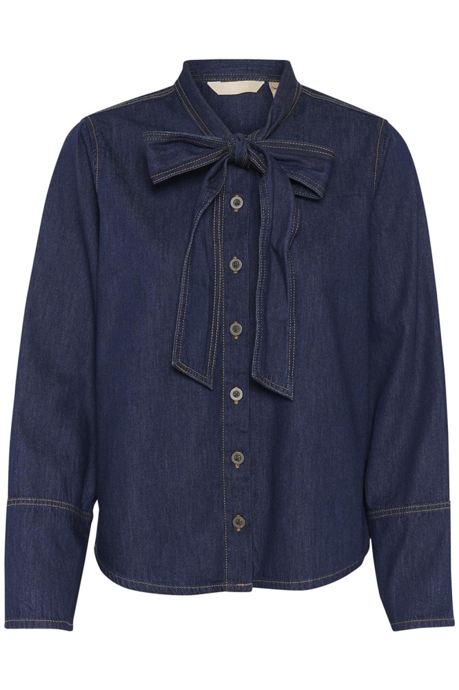 Culture blauwe dames blouse | Vooraanzicht