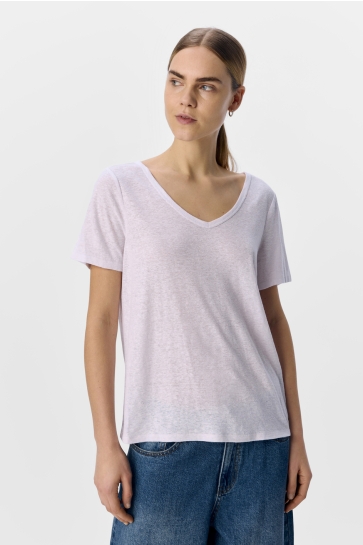 Object T-shirt OBJTHEA S/S RE V-NECK TOP NOOS 23045693 White