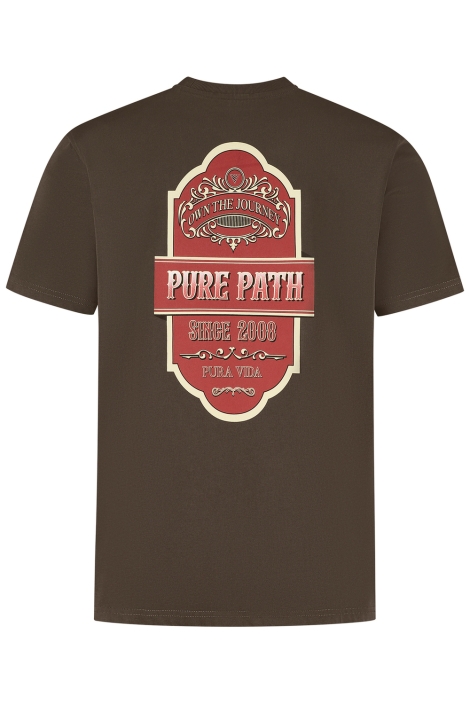 Pure Path bruine heren t-shirt | Achteraanzicht