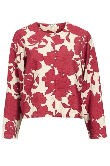 Object Blouse OBJJACIRA L/S LO SHIRT DIV 23047516 Humus/Karanda red flower