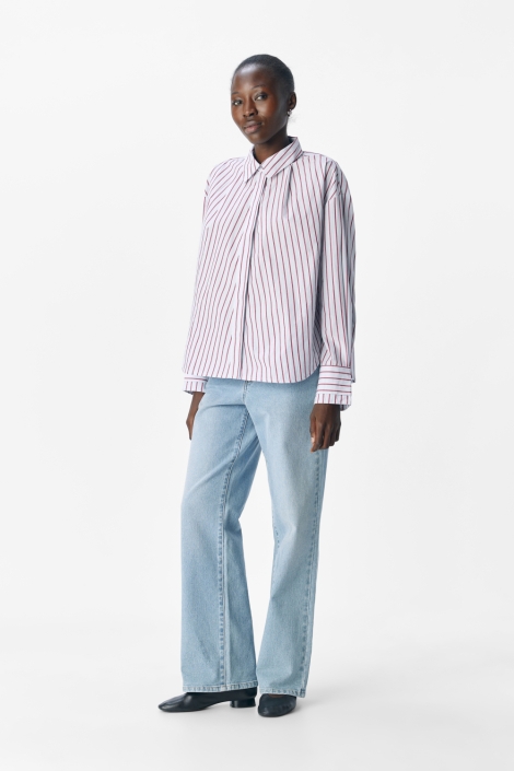 Object blauwe dames blouse | Model