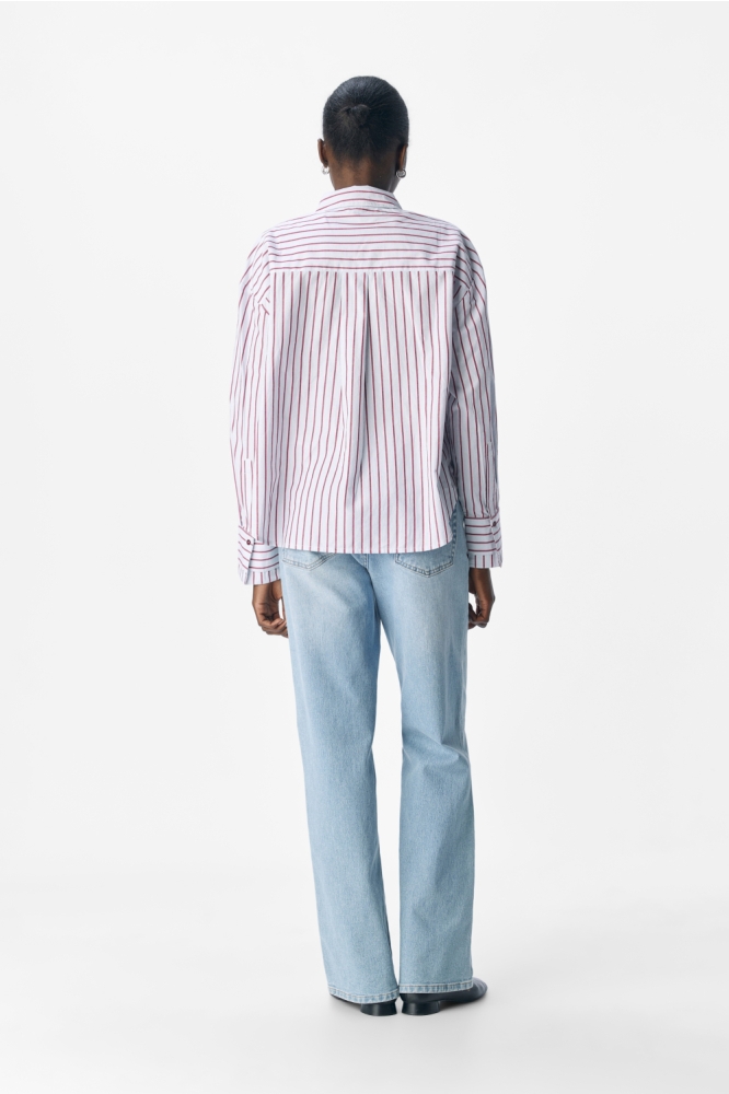 Object blauwe dames blouse | Model