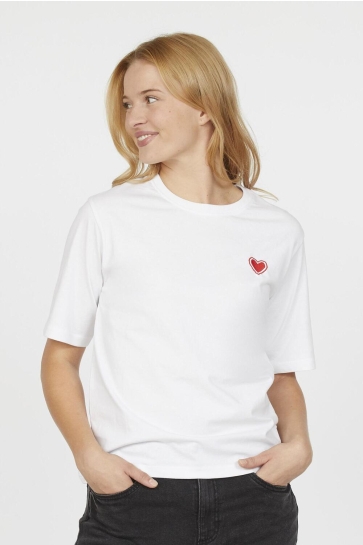 SisterS point T-shirt HEKA LOOSE SS 18012 WHITE/RUBY