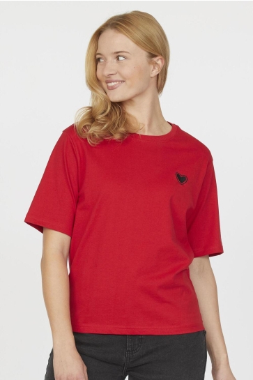 SisterS point T-shirt HEKA LOOSE SS 18012 RUBY/BLACK