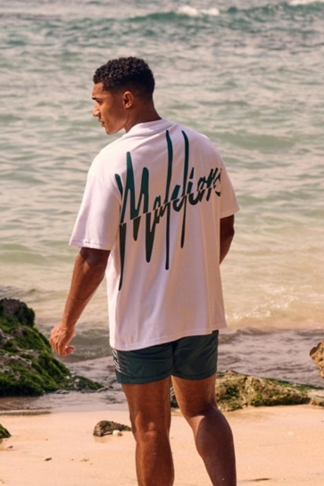 Malelions T-shirt MEN SPLIT T SHIRT MM3 SS25 09 100 WHITE