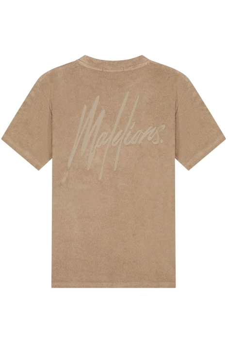 Malelions taupe heren t-shirt | Achteraanzicht