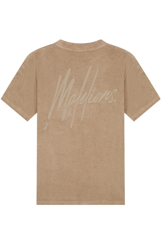 Malelions taupe heren t-shirt | Achteraanzicht