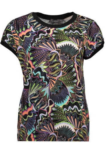 Geisha T-shirt SARAH T SHIRT MET PATROON 42058 60 Blue/Green/Orange
