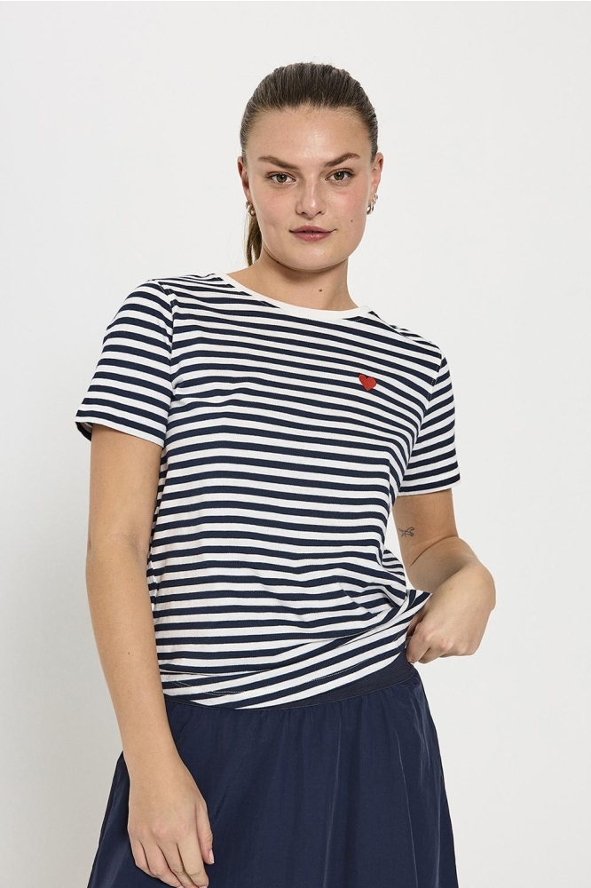 FQMIAN TEE 205661 STAR OFF WHITE W NAVY BLAZER