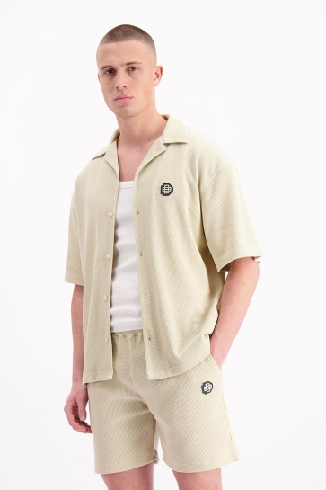 Black Bananas Overhemd MONOGRAM WAFFLE SHIRT 1 125 3 33 BEIGE