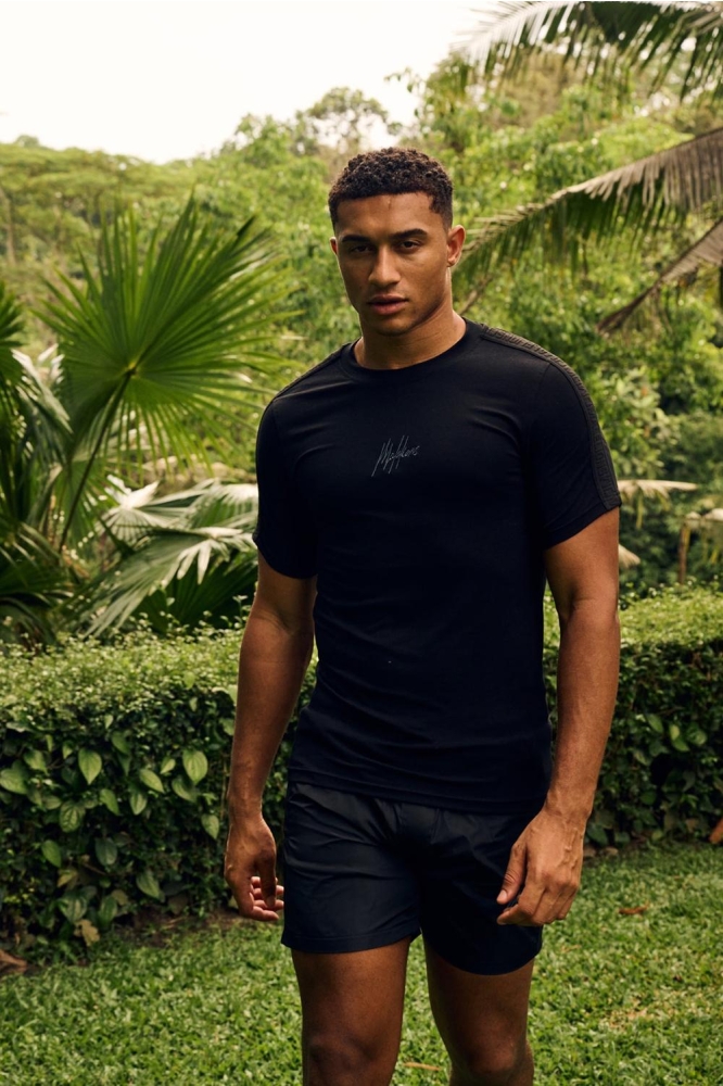 Malelions zwarte heren t-shirt | Model vooraanzicht