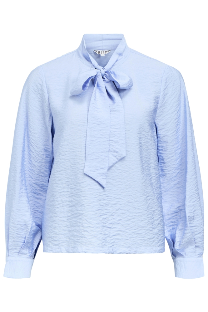 Object blauwe dames blouse | Vooraanzicht