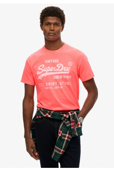 Superdry T-shirt VL NEON RELAXED TEE M1012119A HYPER FIRE CORAL