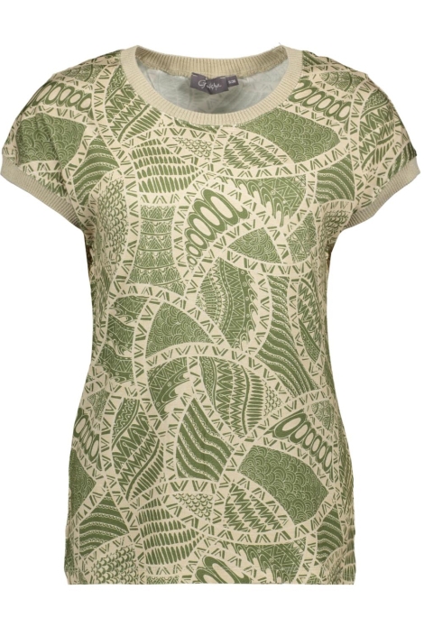 Geisha groene dames t-shirt | Vooraanzicht