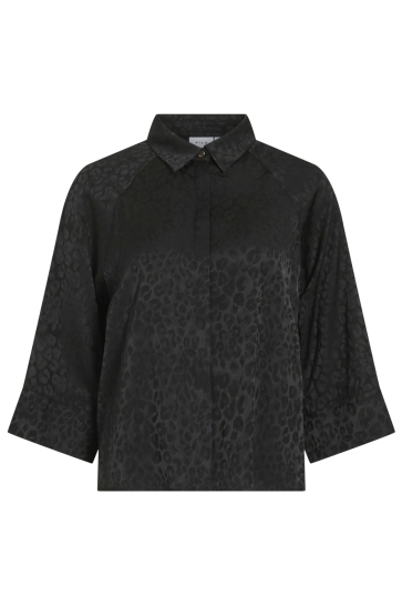 Vila VISALINA 3/4 JACQUARD SHORT SHIRT 14108968 BLACK BEAUTY
