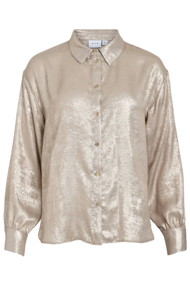 Vila gouden dames blouse | Vooraanzicht