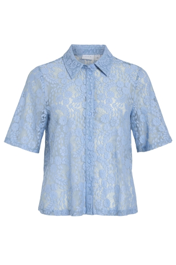 Vila Blouse VISELLY 2/4 LACE SHIRT 14111250 BLISSFUL BLUE