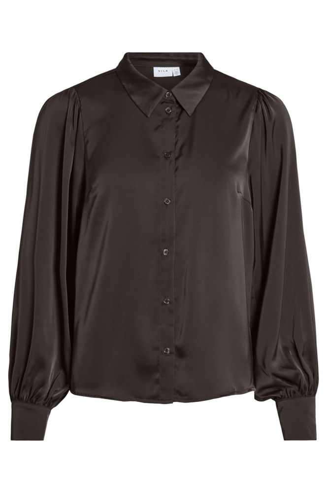 Vila bruine dames blouse | Vooraanzicht