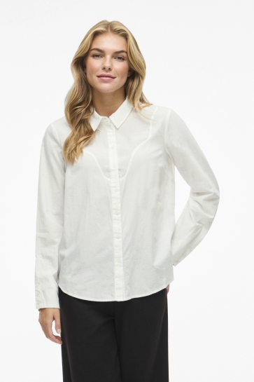 Vila Blouse VIANAMA L/S SHIRT 14109310 Snow White
