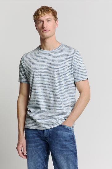 NO-EXCESS T-shirt STRIPED CREWNECK T SHIRT 28340470 134 SKY