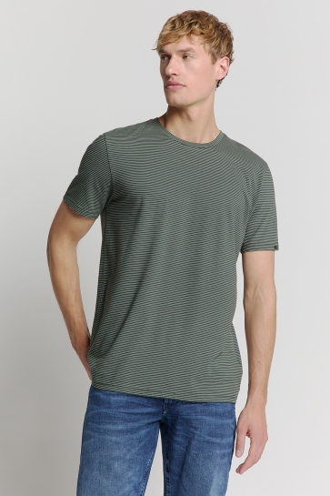 NO-EXCESS T-shirt STRIPED CREWNECK T SHIRT 28340471 124 DARK STEEL