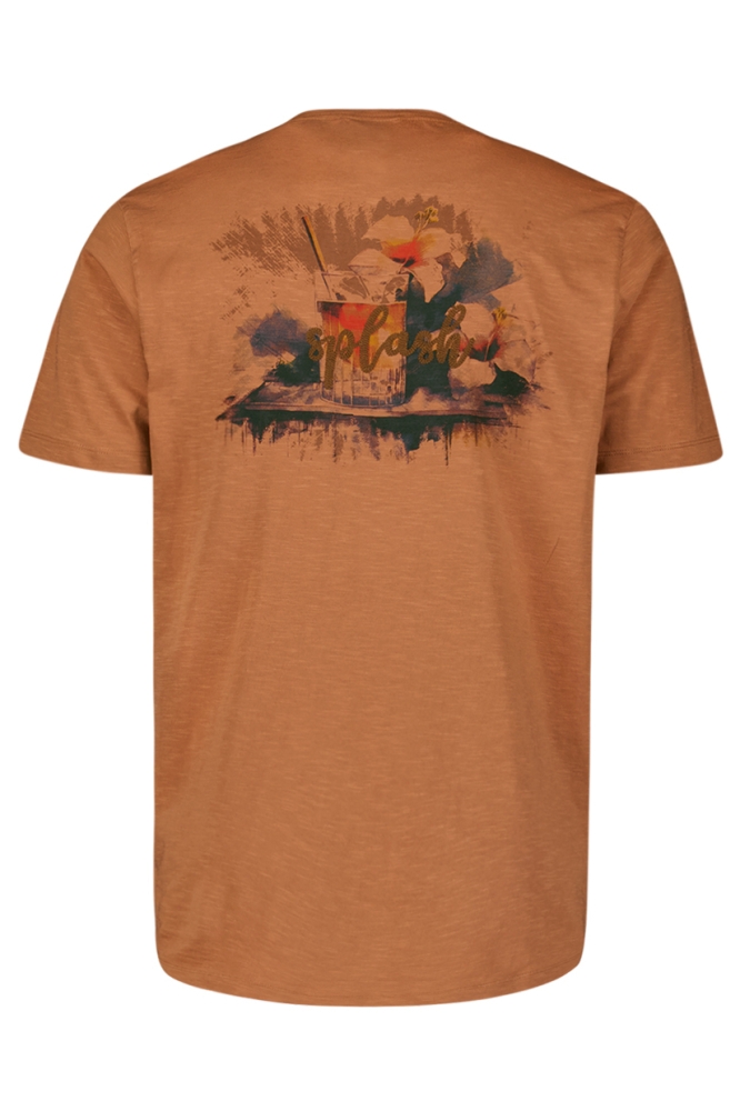 NO-EXCESS bruine heren t-shirt | Achteraanzicht
