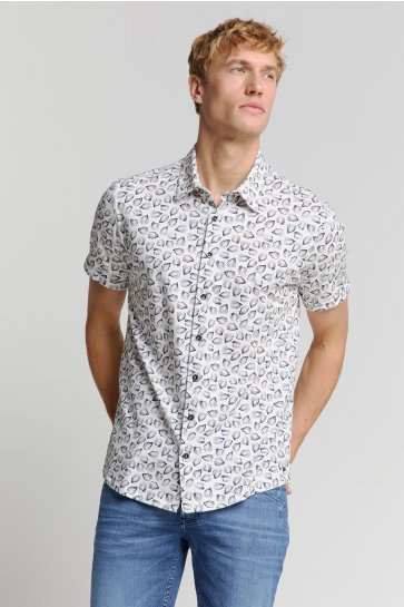 NO-EXCESS Overhemd JERSEY SHIRT 28440414 011 OFF WHITE