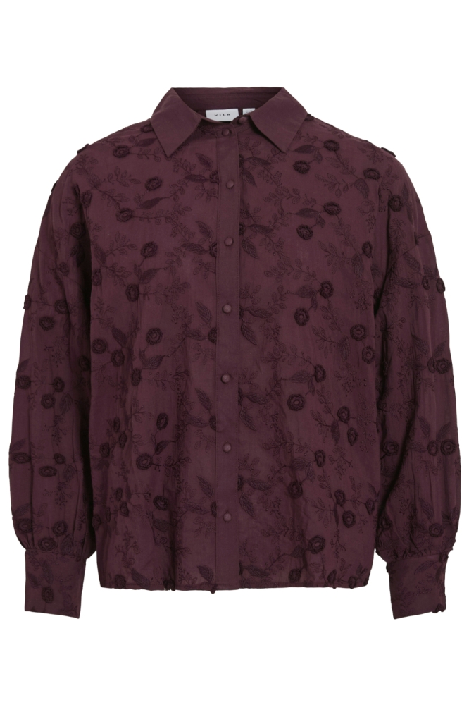 Vila bordeaux dames blouse | Vooraanzicht