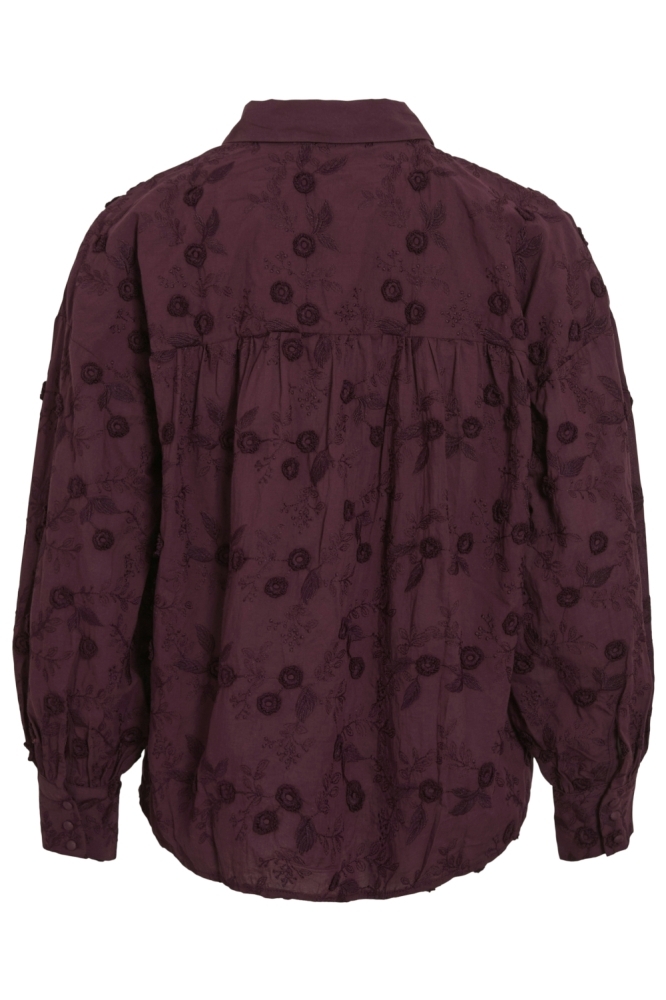 Vila bordeaux dames blouse | Achteraanzicht