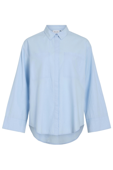 Vila blauwe dames blouse | Vooraanzicht