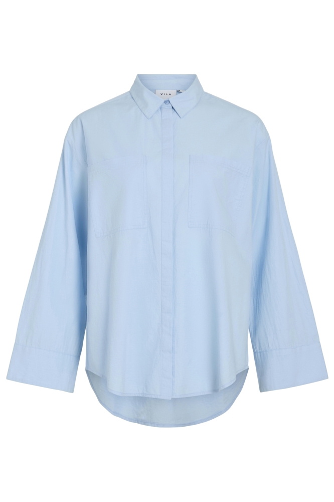 Vila blauwe dames blouse | Vooraanzicht