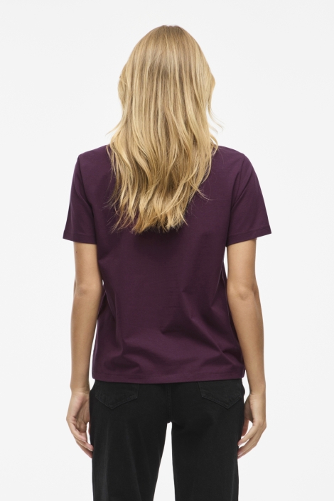 Vila bordeaux dames t-shirt | Achteraanzicht