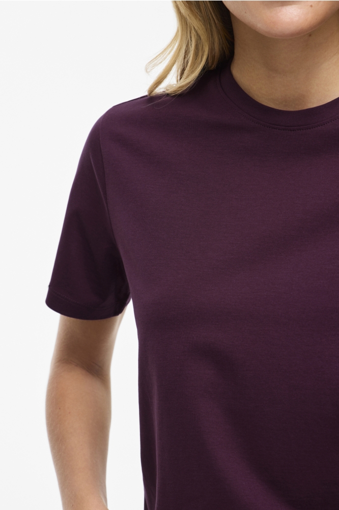 Vila bordeaux dames t-shirt | Close up