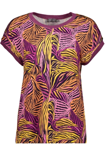 Geisha T-shirt SARAH T SHIRT MET GRAFISCHE PRINT 32403 60 Pr.15 Dark Purple combi