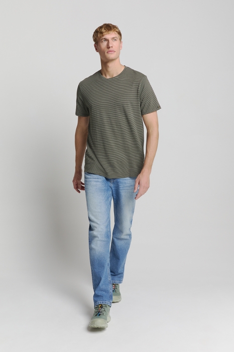 NO-EXCESS groene heren t-shirt | Model