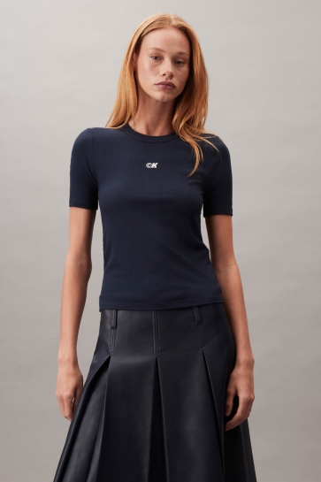 Calvin Klein T-shirt MODAL RIB TEE LV044C901G CEF DARK SAPPHIRE