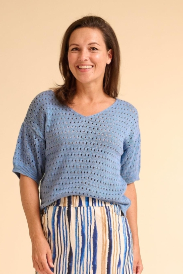 FOS Amsterdam T-shirt SHELLY STIPPEN 6982 420 JEANS