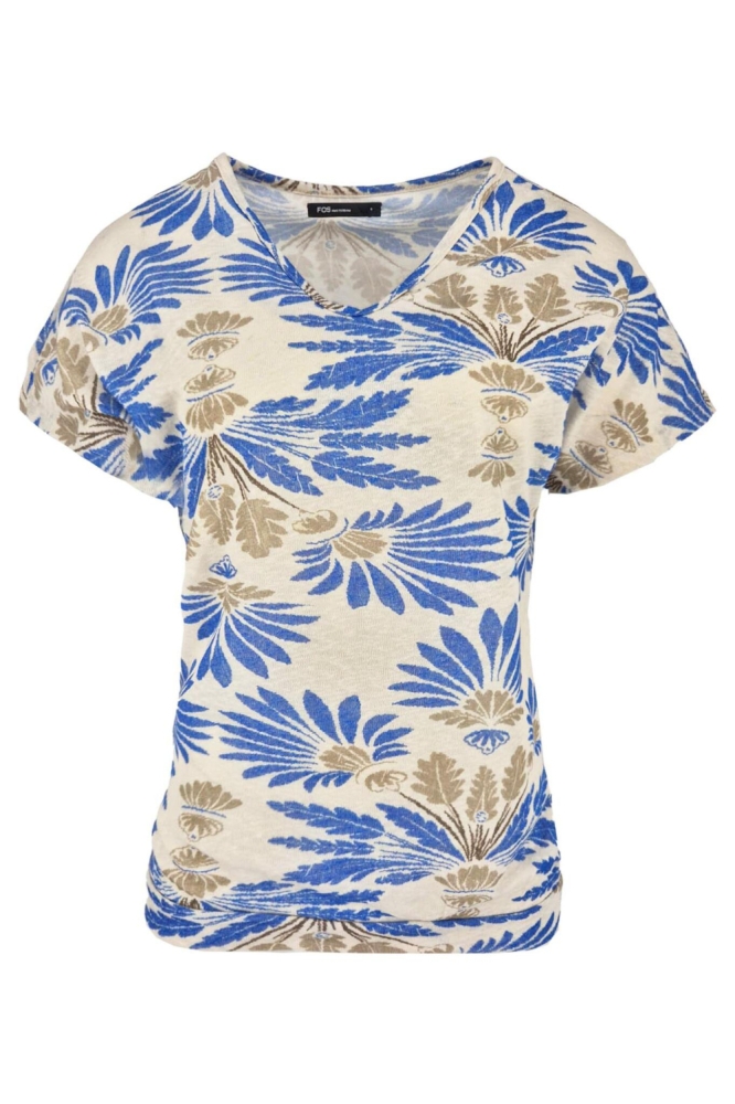 FOS Amsterdam blauwe dames t-shirt | Vooraanzicht